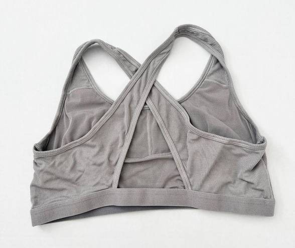 Krass&co [True & ] Gray Cross Back Scoop Neck Wireless Bralette Workout Size XL