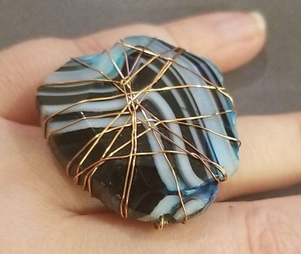 Vanessa Mooney 💕💕 Brazilian Agate Wire Wrap Ring