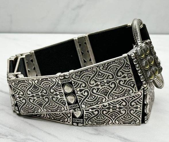 Chico's  Vintage Studded Silver Tone Stretch Belt Size Small S Medium M Womens