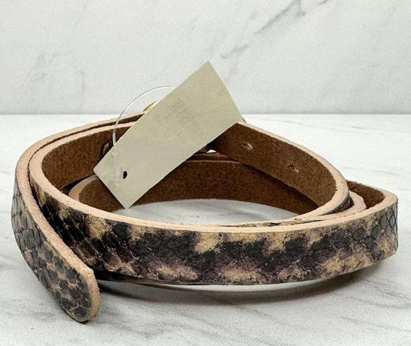 Talbots  Snake Print Embossed Skinny Genuine Leather Belt Size Small S