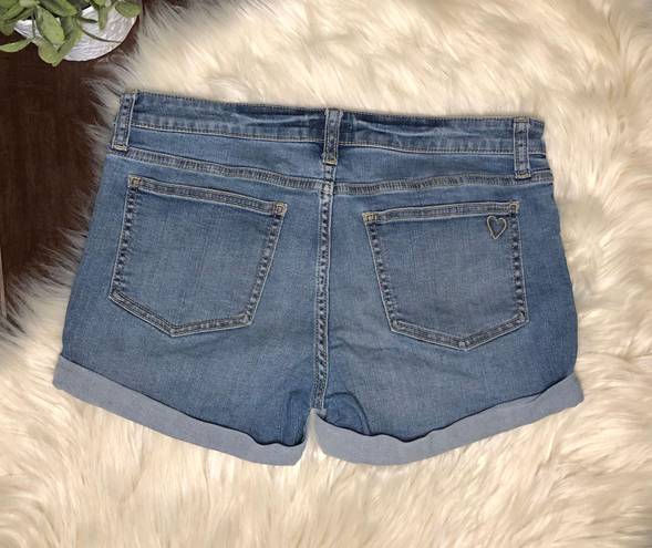 I Heart Ronson I love Ronson patchwork denim cuffed shorts sz 2