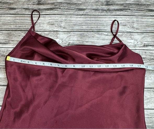 David's Bridal DB Studio Women's Midi Slip Cowl Dress 10 Merlot Burgundy Garnet Red Adjustable