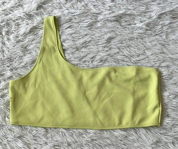 Good American  Women’s Scuba hot shoulder bikini top in key lime001 size 6