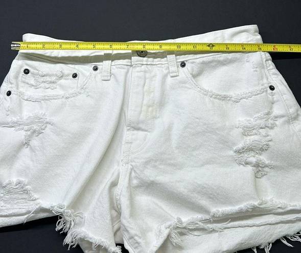 Abercrombie & Fitch  Womens Curve Love Size 6 White Denim Cutoff Shorts