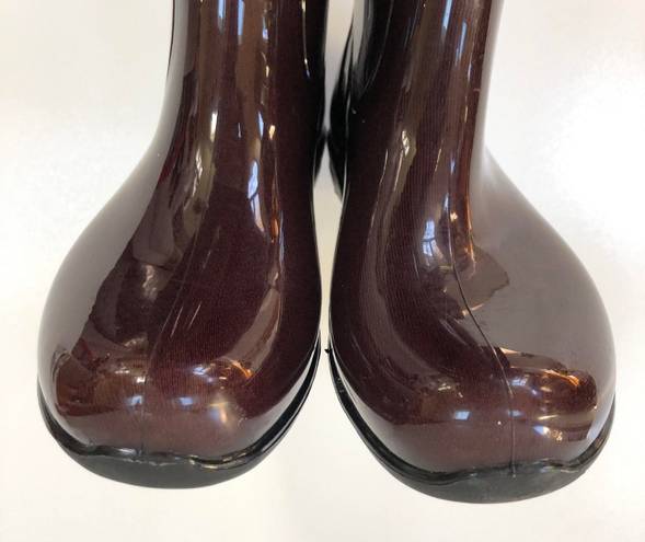 Kamik Womens 10 Ellie Rubber Wellington Rain Boots - Tall, Chocolate, Waterproof, Pull On