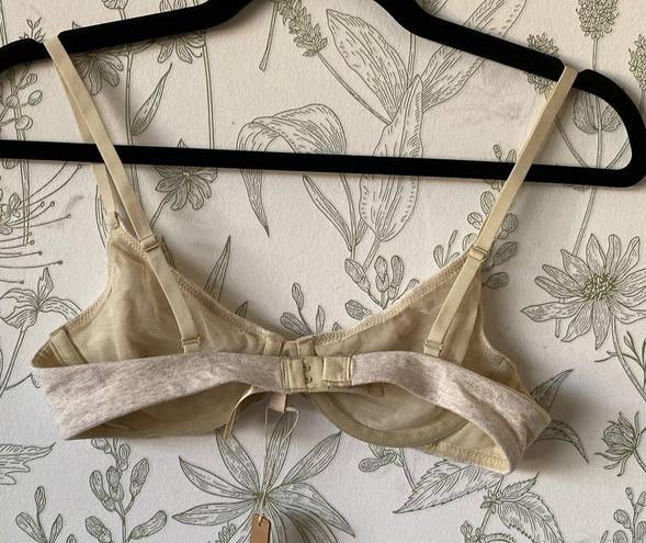 SKIMS  Cotton Jersey Underwire Bra 36B Heather Oatmeal BR-UWR-0637