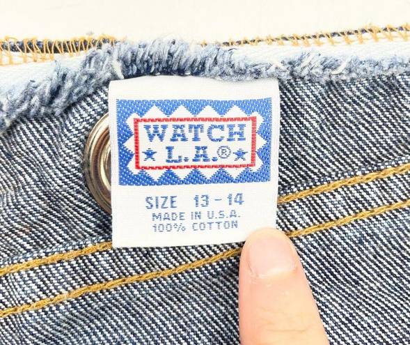 Edge VINTAGE Watch L.A. Womens 13-14  Jeans Grommet Raw  Rigid Cotton Denim Y2K