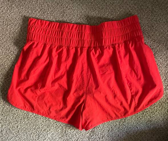 Wide Waist Band Active Sports Shorts Red Size XXL