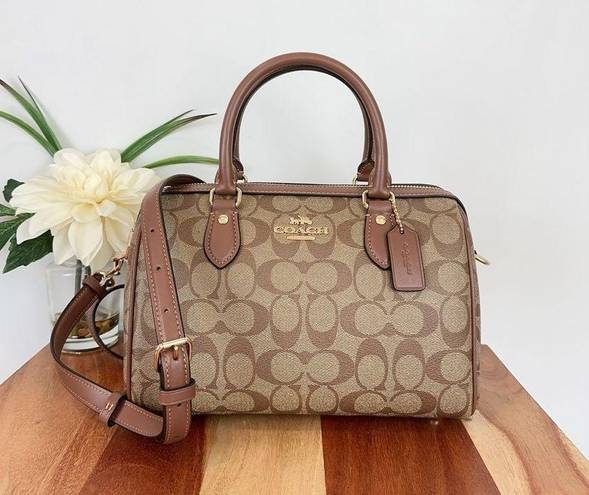 Coach NWT  Rowan Satchel In Signature Canvas