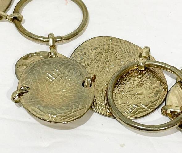 Vintage Gold Metal Circle Chain Link Adjustable Clasp Closure Womens Belt