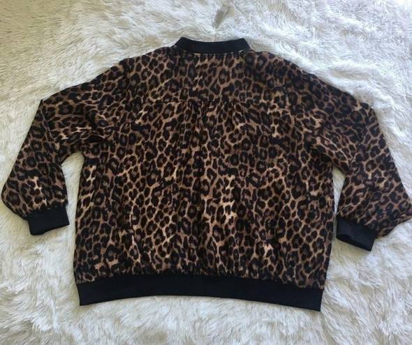 cupio  Curvy Leopard print full zip jacket Women’s plus size 1X