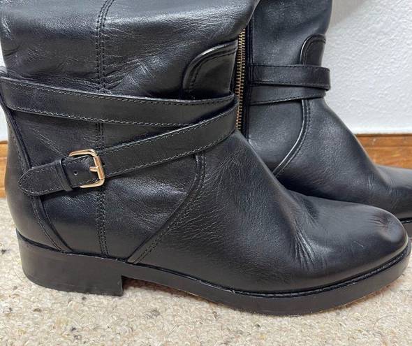 Coach  Elm Black Mahogany Leather Riding Boots Size 9