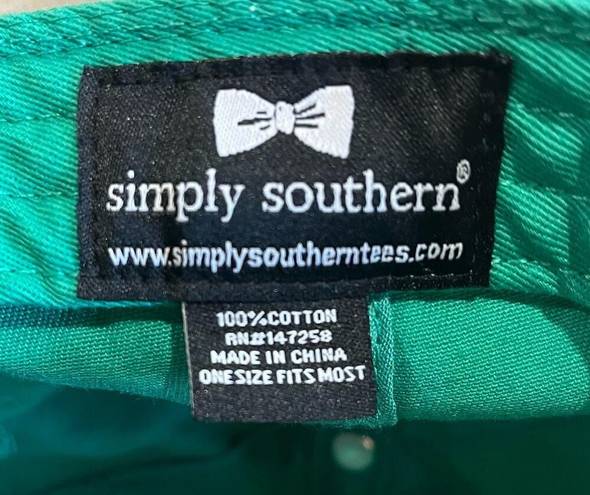 Simply Southern  Eat Sleep Beach Repeat Pineapple Baseball Cap Green Blue One Sz