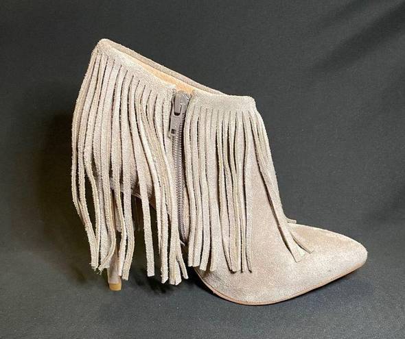 Vera Pelle Matiko  Grey Fringe Boot Heels Size 36 us 5.5