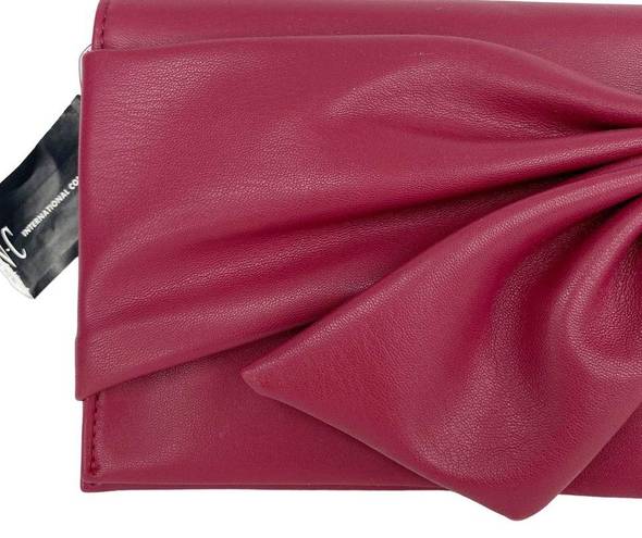 INC  Bowah Clutch Handbag Fuchsia Chain Bow Y2K New