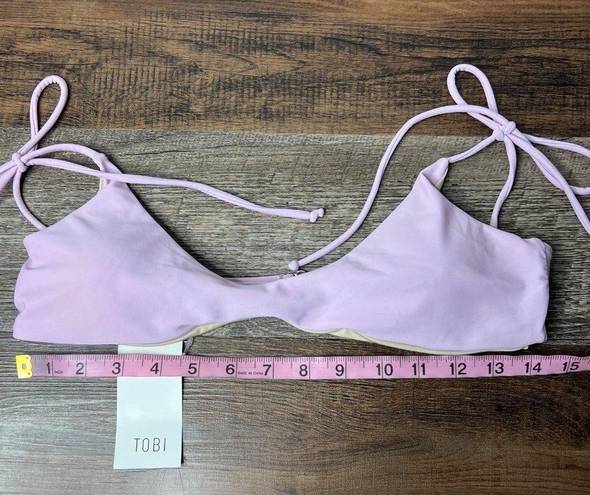 Tobi NWT  Bikini Swim Top Spaghetti Strap Light Pink Removable Pads Medium