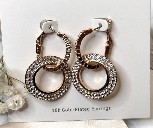 Ettika NWOT  Double Cubic Zirconia Hoops in Gold