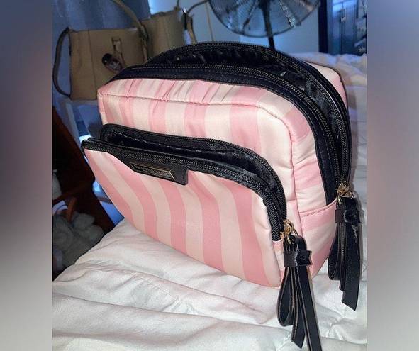 Victoria's Secret Victoria’s Secret Pink Striped Cosmetic Bag