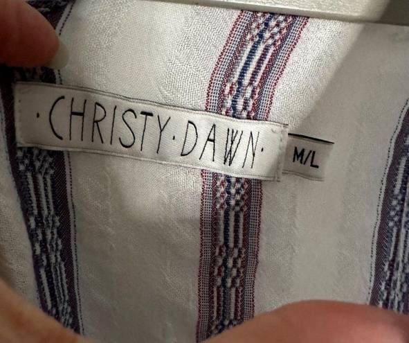 Christy Dawn  The Rowe Stripe Print Maxi Dress Size Medium / Large White