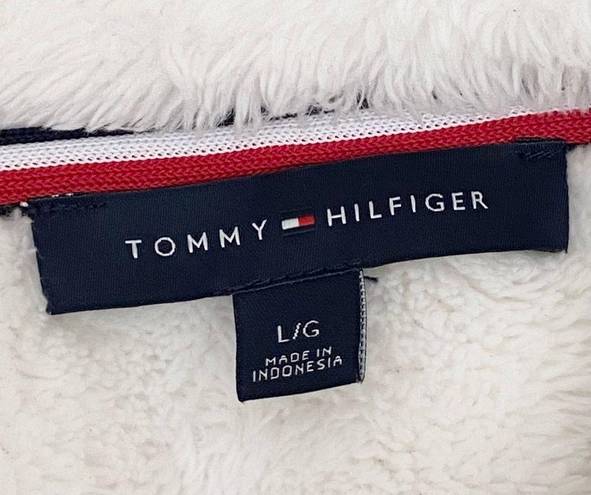 Tommy Hilfiger Ivory White Teddy Soft Plush 1/4 Zip Sweater Size L