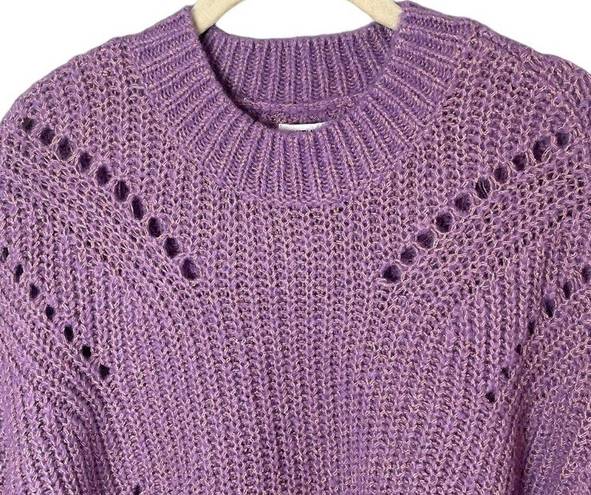 Elizabeth and James  Women’s Open Stitch Cropped Sweater Size XS in Giada Purple