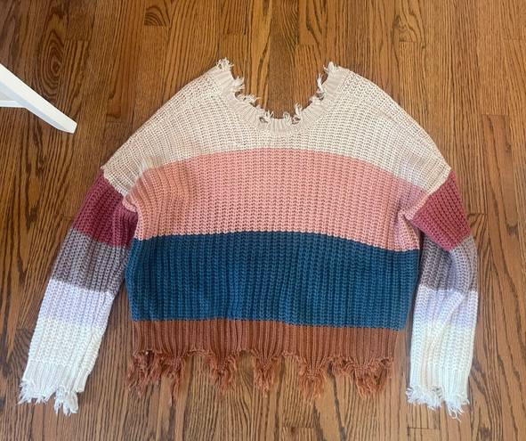 Colorful Knit Sweater Multiple Size M