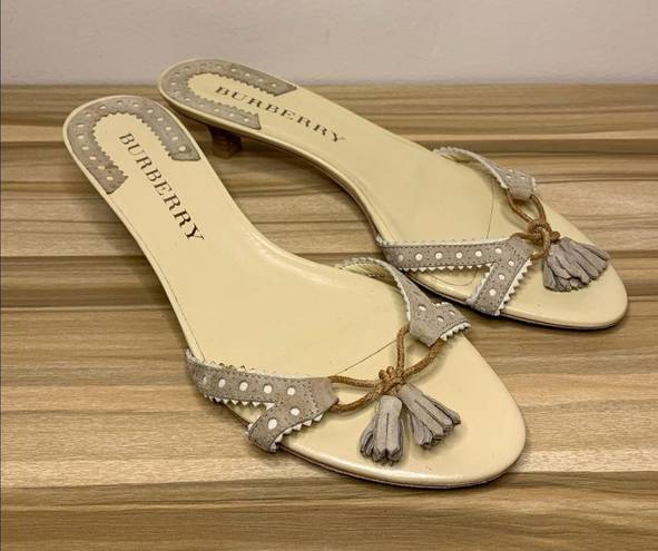 Burberry Gray Tassel Sandals Size 37.5 Italy 7 US