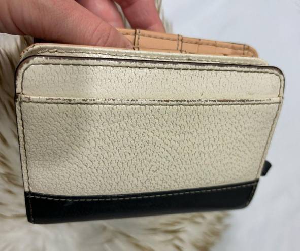 Kate Spade  Snap Zip Wallet Ivory Black Tan