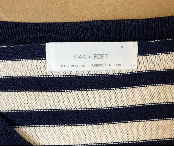 Oak + Fort  Navy Blue Stripe Short Sleeve Top