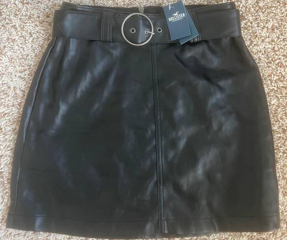 Hollister Black Leather Skirt