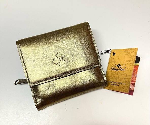 Patricia Nash Verla Gold Vintage Leather Trifold Wallet with RFID Protection