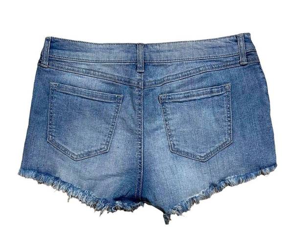 Harper  denim shorts embroidered pockets floral 29 blue