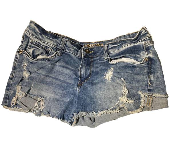 Arizona Jean Company ARIZONA Jean Short Shorts Size 0, Distressed 5 pocket zipper and button closure