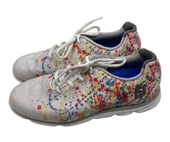 FootJoy  Empower Paint Splatter Rainbow Spikeless Golf Shoes White Size 6.5M