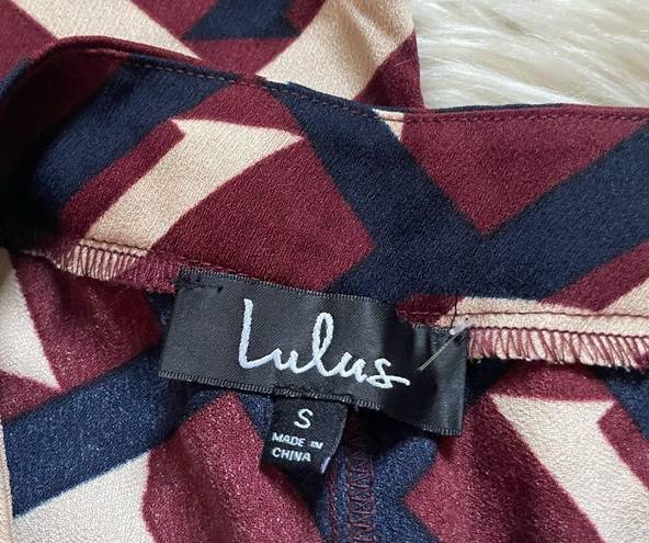 Lulus Lulu’s | Take Time Burgundy Multi Print Cropped Pants