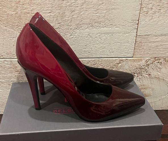 Kelsi Dagger  Women’s Red Ombre Patent Leather Pointed Toe Evan Heels Size 8 NEW