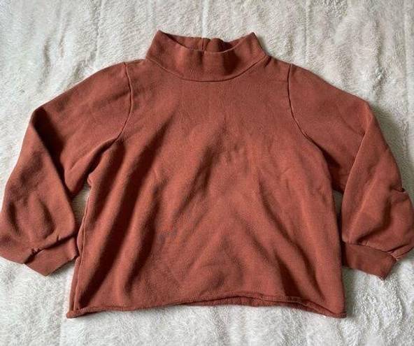 Madewell MWL Betterterry Relaxed Turtleneck Sweatshirt Warm Umber 