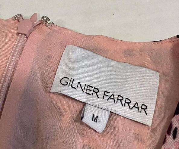 Blair Gilner Farrar Sz M Pink Pansie  Peplum Blouse Floral Puff Sleeves
