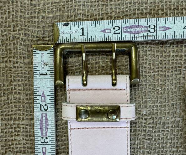 Vintage Light Pastel Pink Wide Leather Belt Size Medium 29 1/2