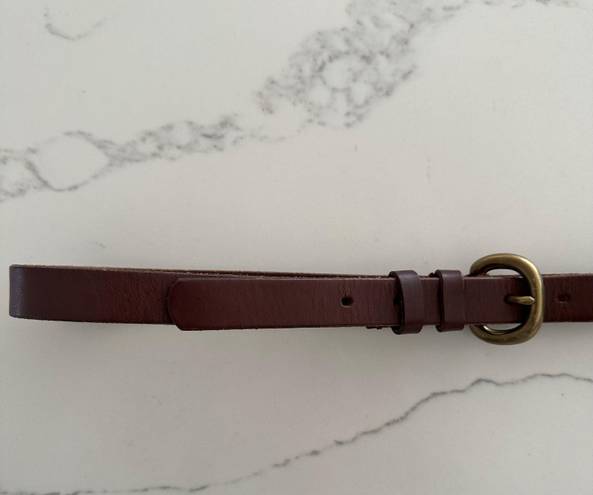 Gap Vintage  Leather Belt with Rounded Brass Buckle in Chocolate Brown Size Large