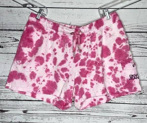 DKNY  Jeans NWT Size XL Pink Tie Dye Cargo Lounge Shorts