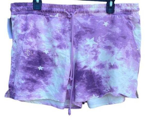 Wildfox  purple & white tie dye stars cotton lounge shorts size XL NEW