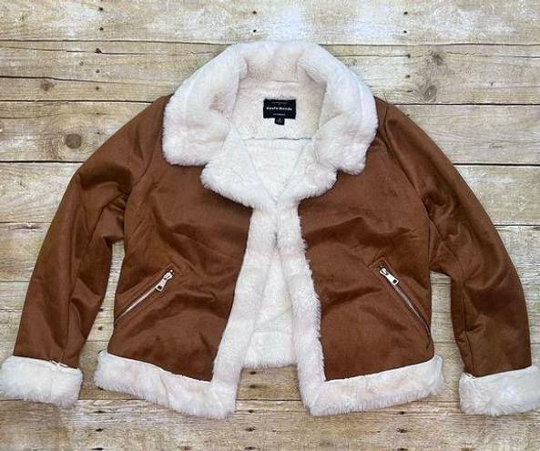 Haute Monde  Faux Fur and Suede Look Jacket