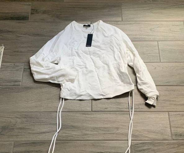 The Range white sweatshirt with scrunch sides