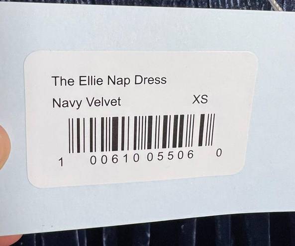 Hill House  The Ellie Tiered Midi Nap Dress in Navy Velvet Size XS