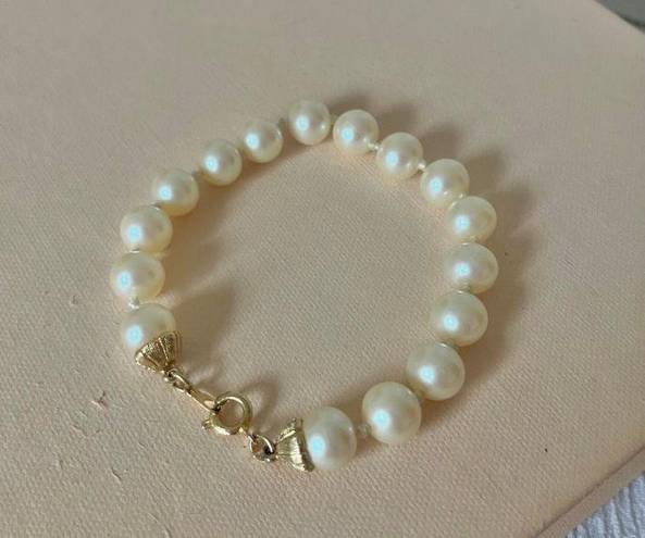 Vintage “Jorah” Pearl Bracelet Gold Capped Classic Elegant Victorian Regency White