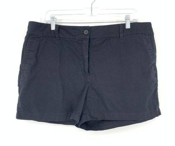 The Loft  Outlet Women's Size 16 4" Short 100% Cotton Mid Rise Zipped Front Black