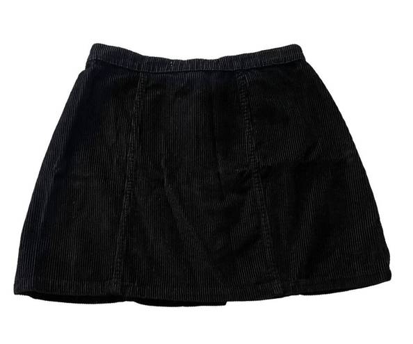 Primark  Womens Mini Skirt Size 6 Corduroy Black Button Front Mini Skirt - New