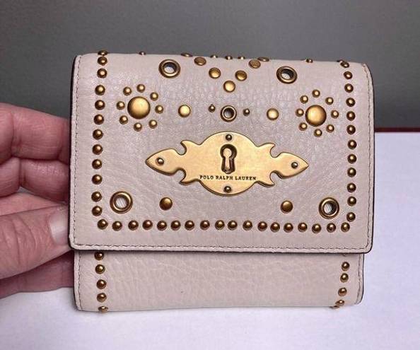 Polo  Ralph Lauren Leather Trifold Heavily Studded Western Wallet