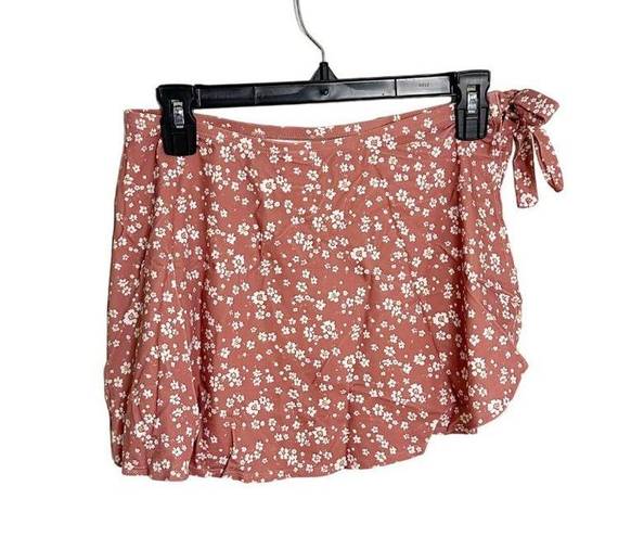 ANDIE  Swim Sarong Bottom Side Tie Skirt Coverup Ditsy Floral Rose Pink Medium